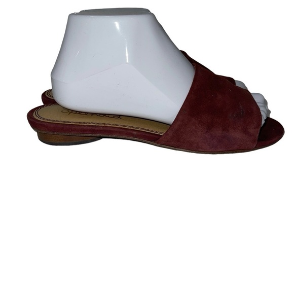 Splendid Women's Slide On Sandals Size 8.5 Suede Upper Plum Flats Low Heel - Picture 2 of 5